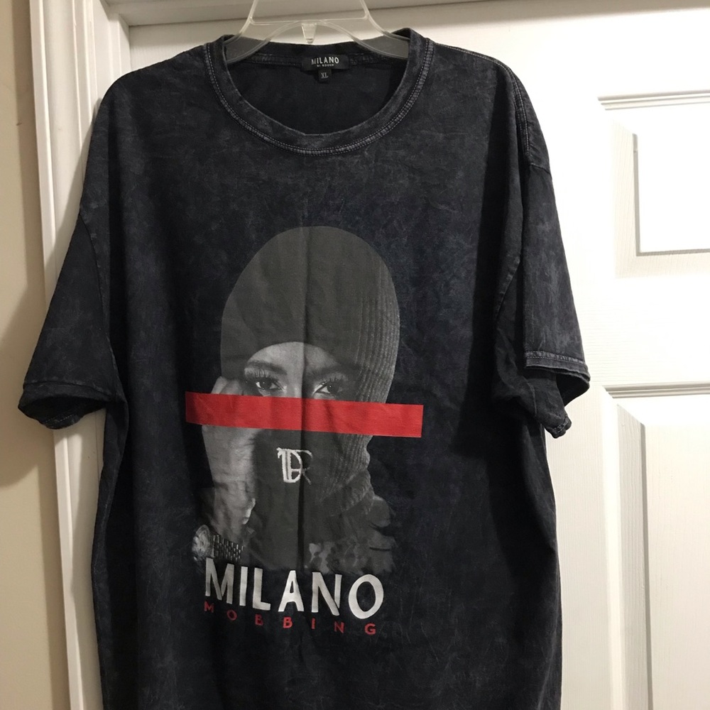 Milano Di Rouge Stone Wash Black T-Shirt Men’s XL